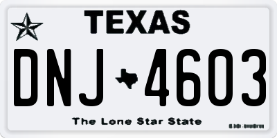 TX license plate DNJ4603