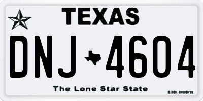 TX license plate DNJ4604