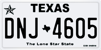 TX license plate DNJ4605
