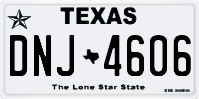 TX license plate DNJ4606