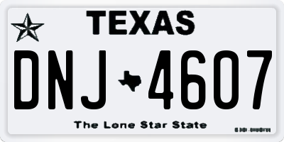 TX license plate DNJ4607