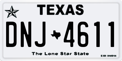 TX license plate DNJ4611