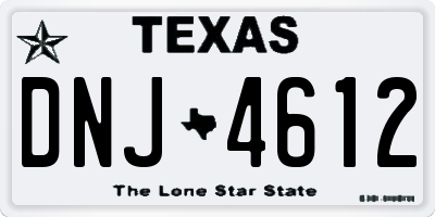 TX license plate DNJ4612