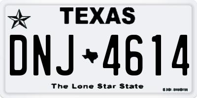TX license plate DNJ4614