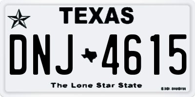 TX license plate DNJ4615