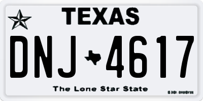 TX license plate DNJ4617