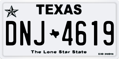 TX license plate DNJ4619