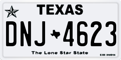TX license plate DNJ4623