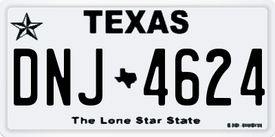 TX license plate DNJ4624