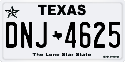 TX license plate DNJ4625