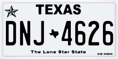 TX license plate DNJ4626