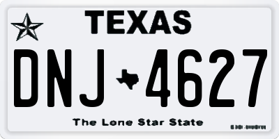 TX license plate DNJ4627