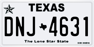 TX license plate DNJ4631