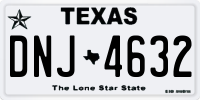 TX license plate DNJ4632
