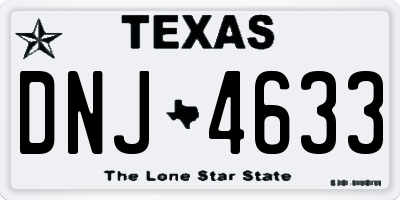 TX license plate DNJ4633
