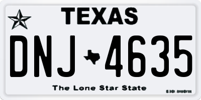 TX license plate DNJ4635