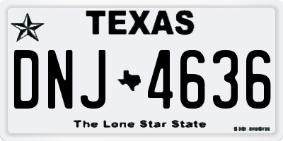 TX license plate DNJ4636