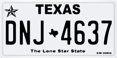 TX license plate DNJ4637