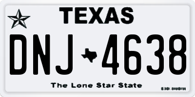 TX license plate DNJ4638