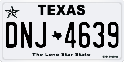 TX license plate DNJ4639