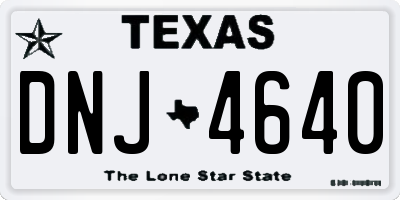 TX license plate DNJ4640