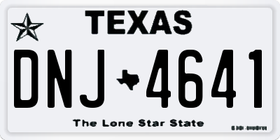 TX license plate DNJ4641