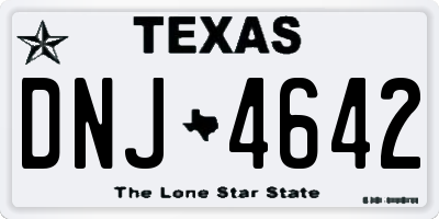 TX license plate DNJ4642