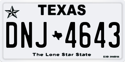 TX license plate DNJ4643