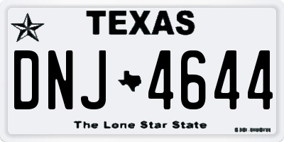 TX license plate DNJ4644