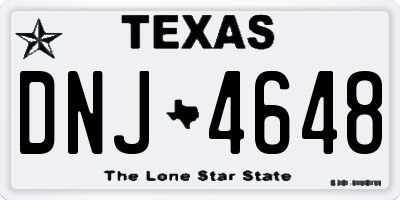 TX license plate DNJ4648