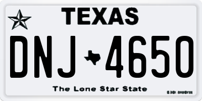 TX license plate DNJ4650