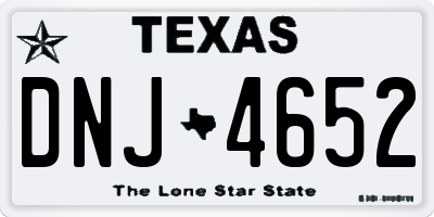 TX license plate DNJ4652