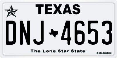 TX license plate DNJ4653