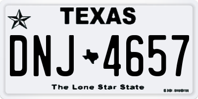 TX license plate DNJ4657