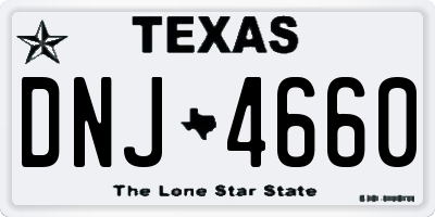 TX license plate DNJ4660