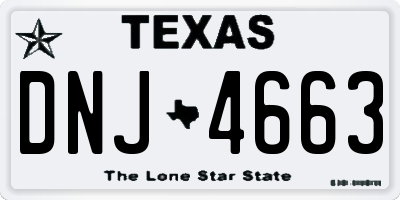 TX license plate DNJ4663