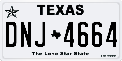 TX license plate DNJ4664