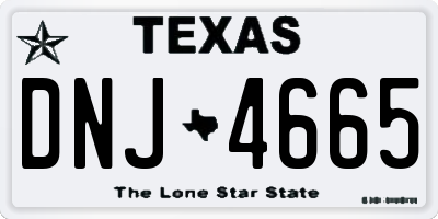 TX license plate DNJ4665