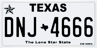 TX license plate DNJ4666