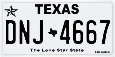 TX license plate DNJ4667