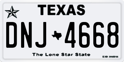 TX license plate DNJ4668