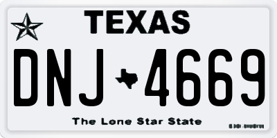 TX license plate DNJ4669