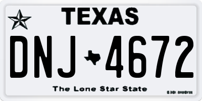TX license plate DNJ4672