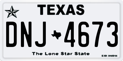 TX license plate DNJ4673