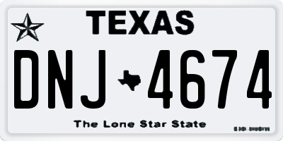 TX license plate DNJ4674
