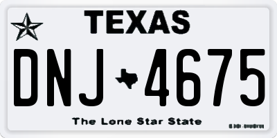 TX license plate DNJ4675