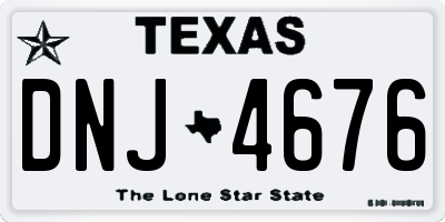 TX license plate DNJ4676