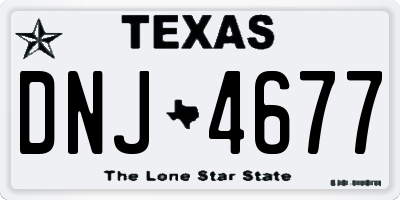 TX license plate DNJ4677