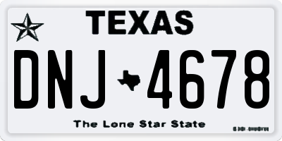 TX license plate DNJ4678