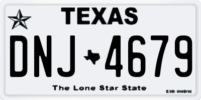 TX license plate DNJ4679
